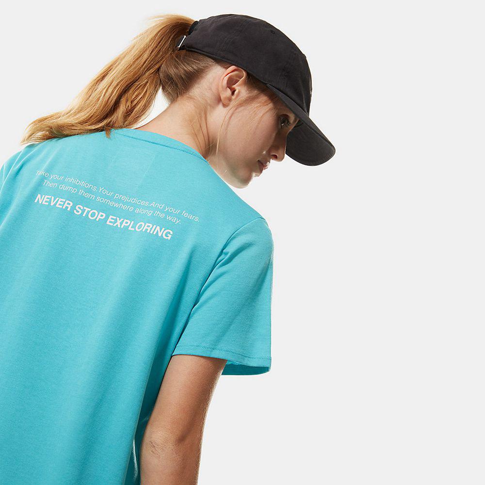 The North Face Foundation Graphic Γυναικεια T Shirt - Μπλε (GBOT67052)